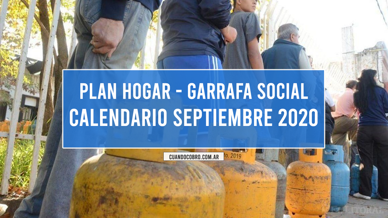 Calendario Garrafa Social Septiembre 2020
